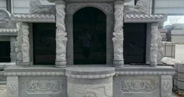 日照 芝麻灰高档墓碑，土墓，可定制