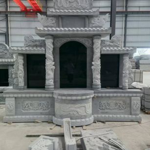 日照 芝麻灰高档墓碑，土墓，可定制