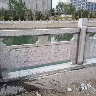 日照 芙蓉白大花桥梁、河道，石材栏杆、围栏、护栏