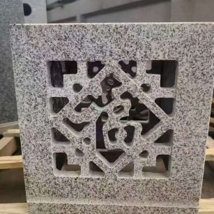 日照 芝麻白花岗岩镂空雕花灯笼