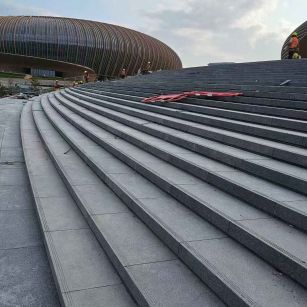 日照 弧形整石台阶铺装效果图