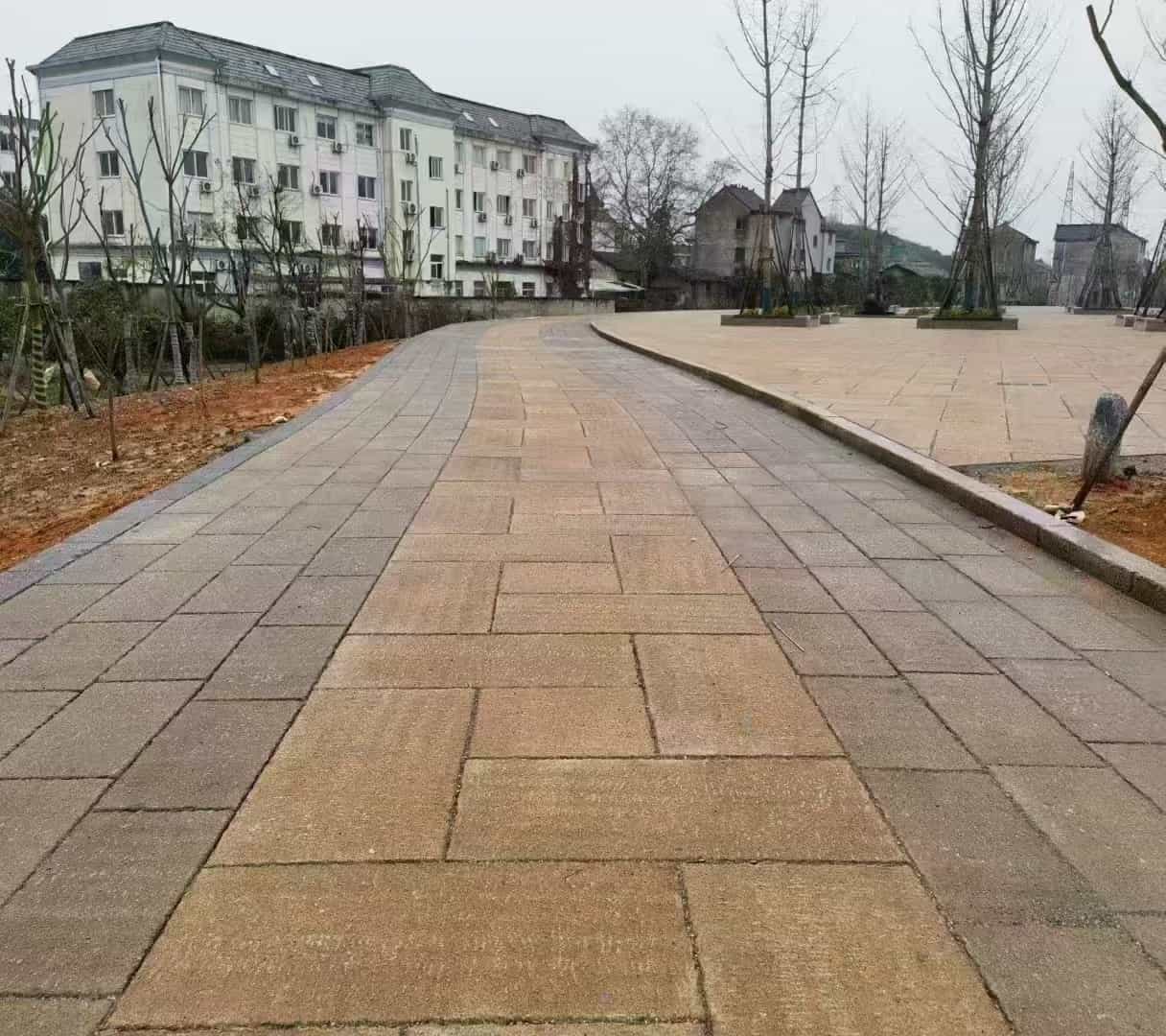 日照仿古石铺装效果
