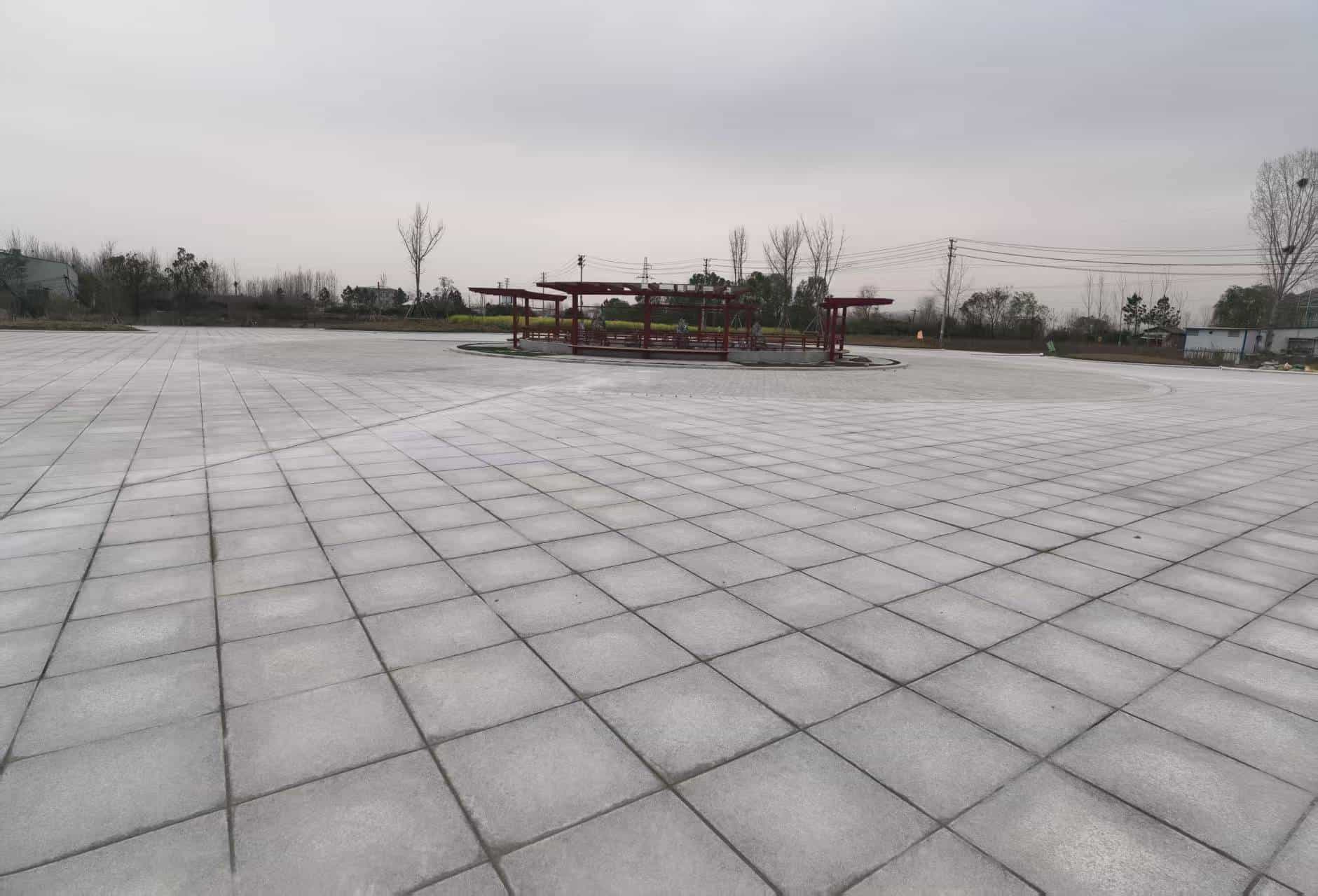 日照 芝麻白火烧面-公园广场地铺效果