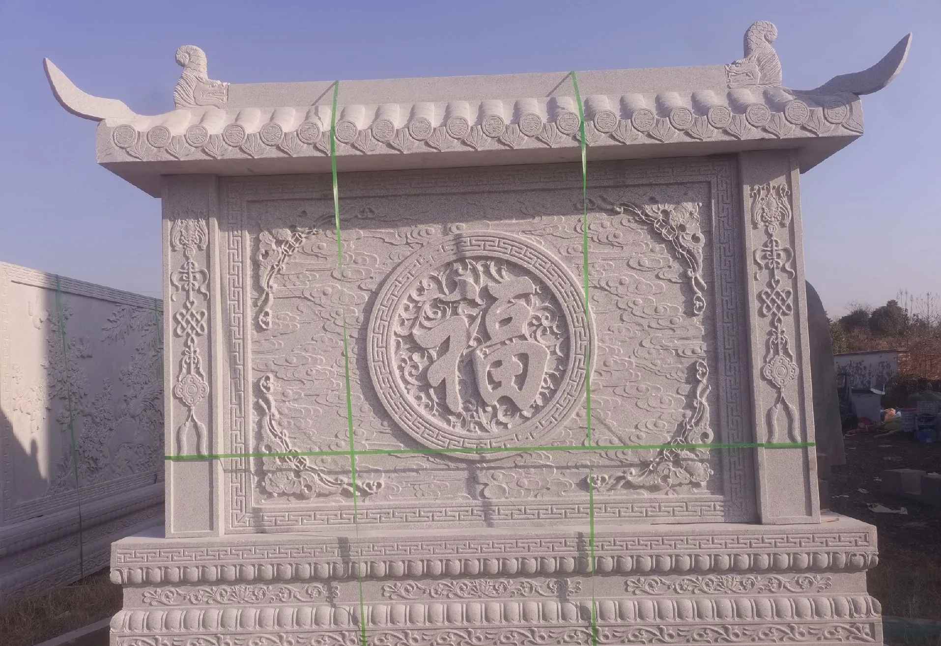 日照 芝麻白花岗岩屏风，照壁，影壁