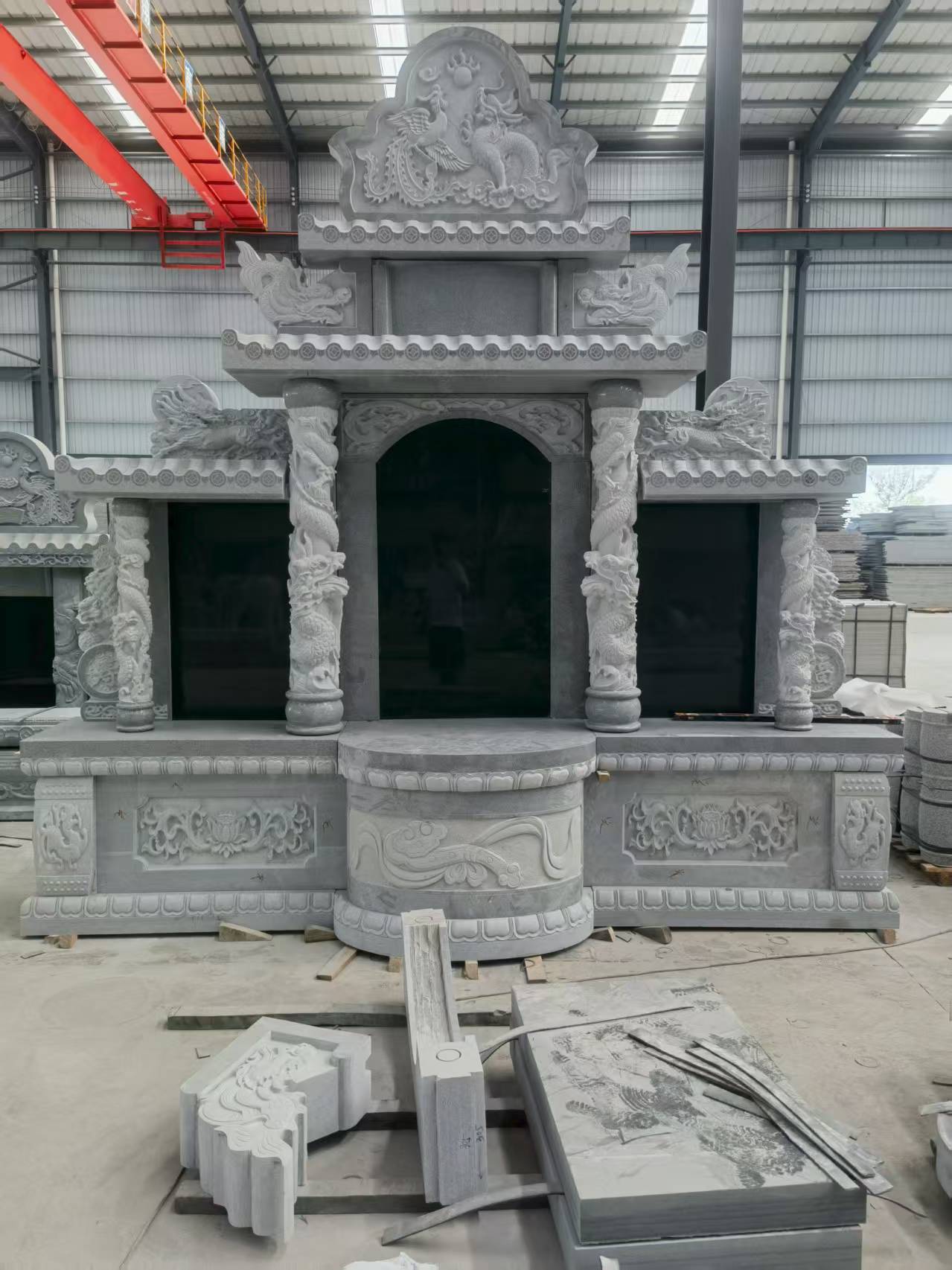 日照 芝麻灰高档墓碑，土墓，可定制